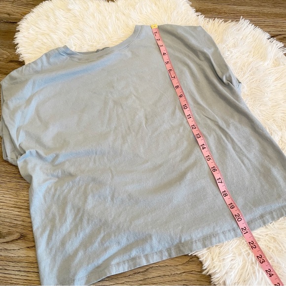 Nuuds Muscle Tee Mist Light Blue Boxy Cotton Cap Sleeve Minimalist Small - Picture 5 of 7